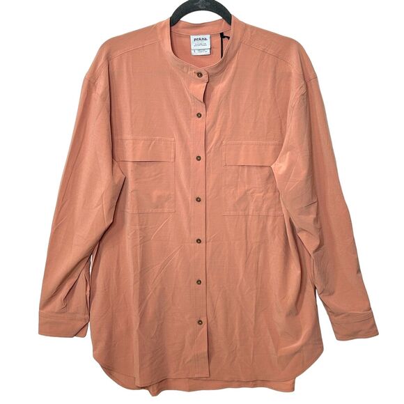 Prana Women's Blouse in Warm Peach - Picture 1 of 9